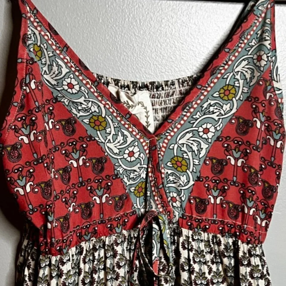 GWENDA PRINTED ADJUSTABLE TASSEL MAXI DRESS Size M - Picture 4 of 16